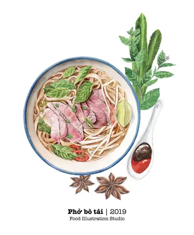 Cách Vẽ Bát Phở