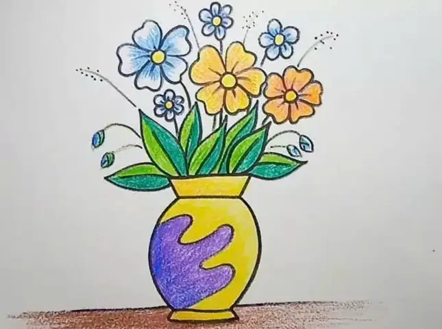 Cách Vẽ Bình Bông
