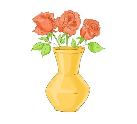 Cách Vẽ Bình Hoa Hồng