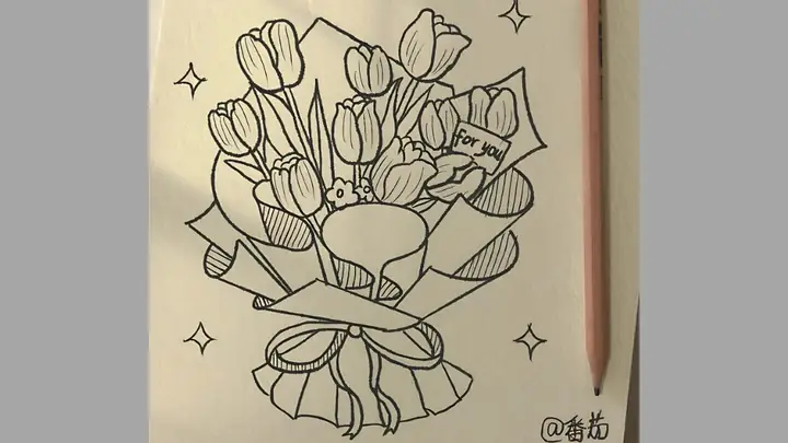 Cách Vẽ Bó Hoa Đẹp Cách Vẽ Bó Hoa Đẹp