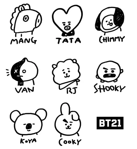 Cách Vẽ Bt21 Shooky