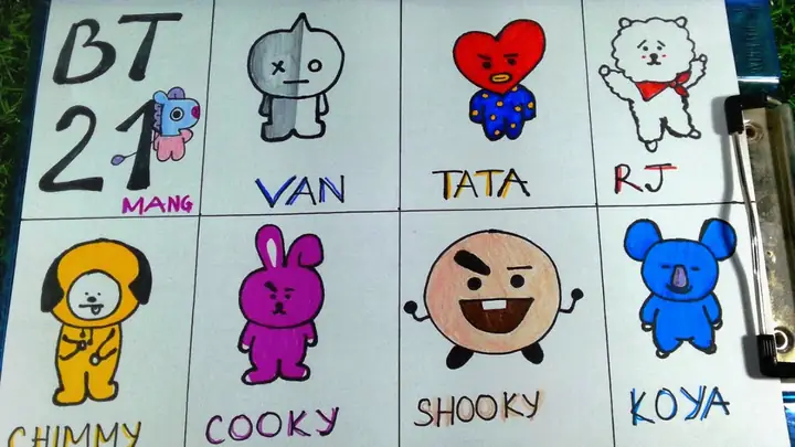 Cách Vẽ Bt21 Tata