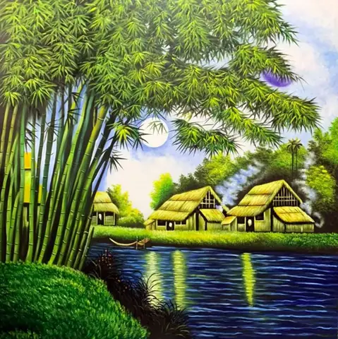 Cách Vẽ Bụi Tre Làng