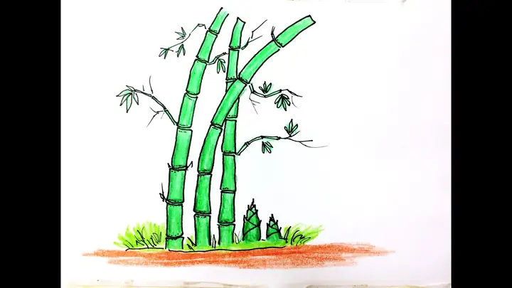 Cách Vẽ Bụi Tre Làng