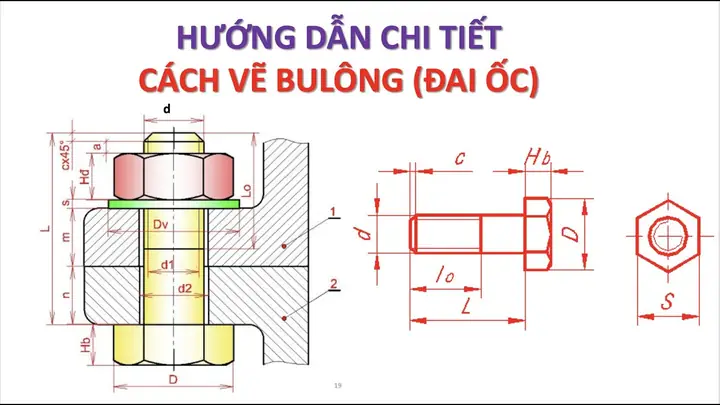 Cách Vẽ Bulong M8