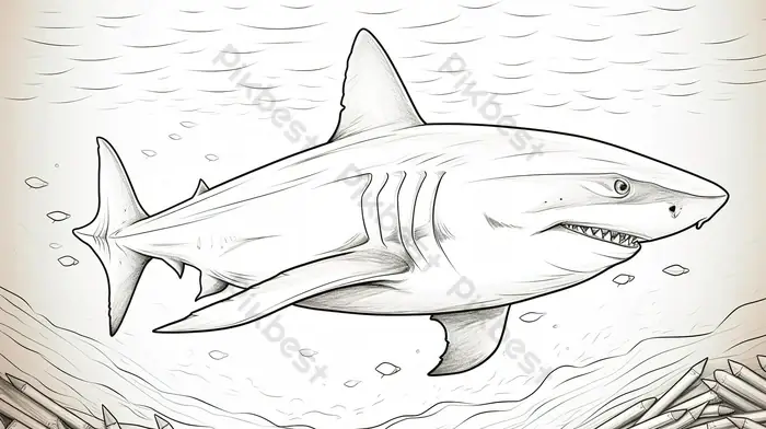 Cách Vẽ Cá Mập Megalodon