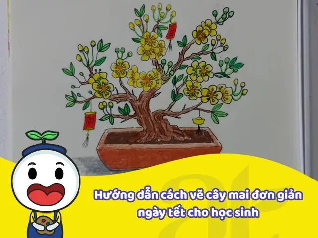 Cách Vẽ Chậu Hoa Mai
