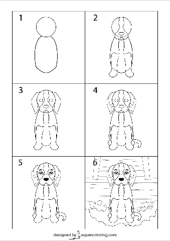 Cách Vẽ Chó Beagle