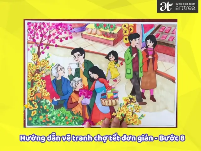 Cách Vẽ Chợ Tết Cách Vẽ Chợ Tết
