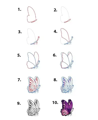 Cách Vẽ Con Bướm 3d