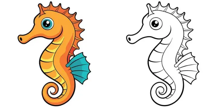Cách Vẽ Con Cá Ngựa