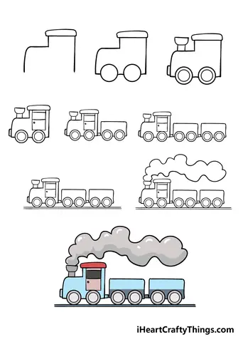 Cách Vẽ Đoàn Tàu