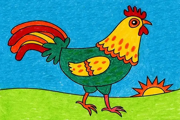 Cách Vẽ Gà Trống