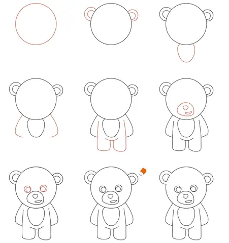 Cách Vẽ Gấu Teddy
