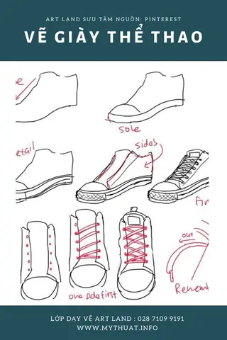 Cách Vẽ Giày Bata