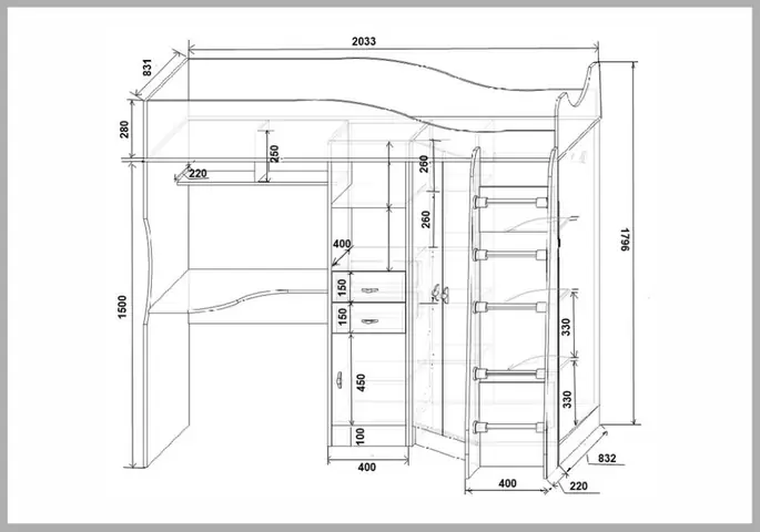 Cách Vẽ Giường 2 Tầng