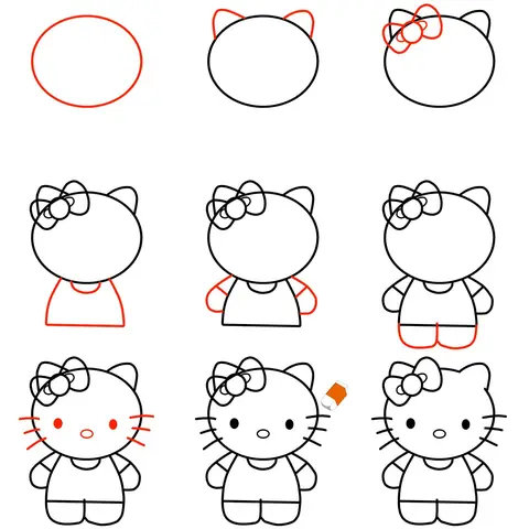 Cách Vẽ Hello Kitty Cách Vẽ Hello Kitty