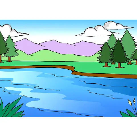 Cách Vẽ Hồ Nước
