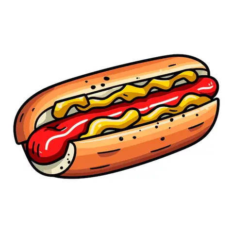 Cách Vẽ Hot Dog