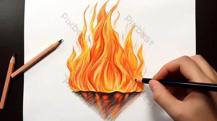 Cách Vẽ Lửa Trên Giấy