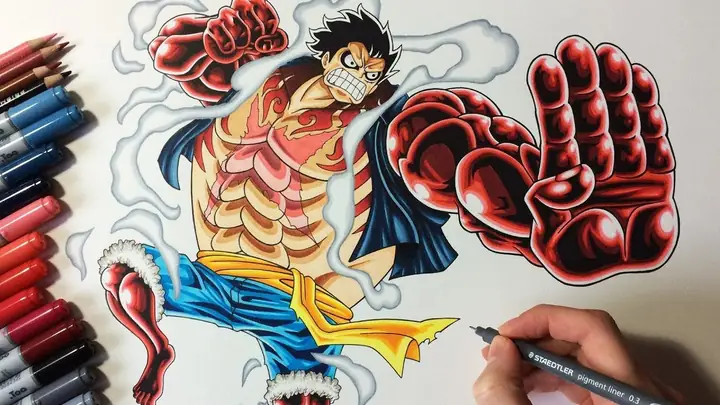 Cách Vẽ Luffy Gear 4