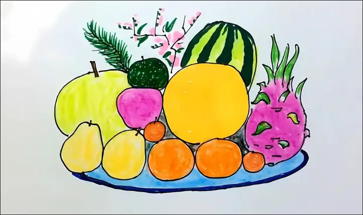 Cách Vẽ Mâm Ngũ Quả