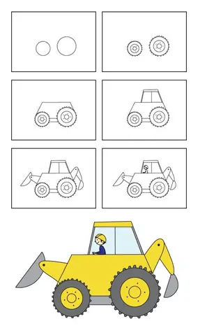 Cách Vẽ Máy Xúc Cách Vẽ Máy Xúc