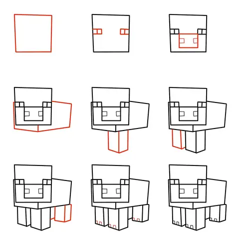 Cách Vẽ Minecraft Đơn Giản