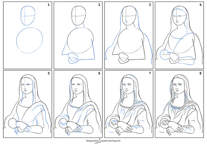 Cách Vẽ Monalisa