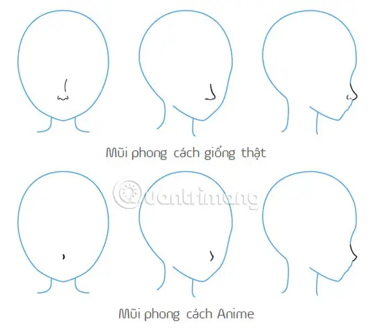 Cách Vẽ Mũi Anime