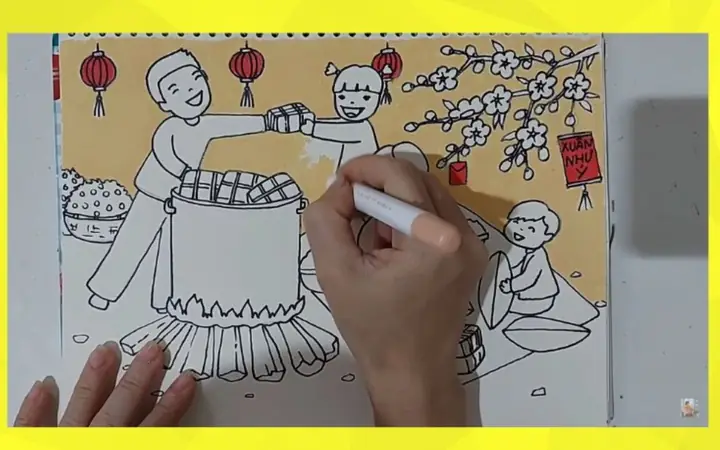 Cách Vẽ Ngày Tết