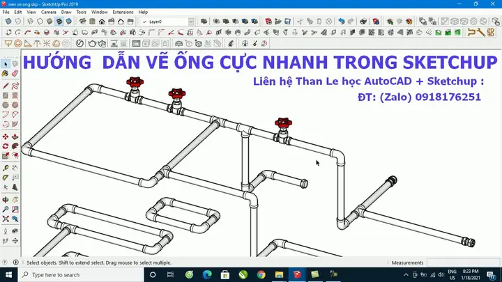 Cách Vẽ Ống Nươc