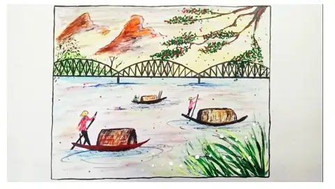 Cách Vẽ Sông Hương