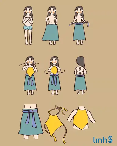 Cách Vẽ Váy Yếm