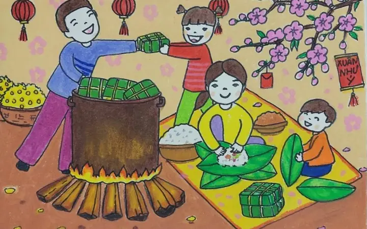 Cách Vẽ Về Ngày Tết Cách Vẽ Về Ngày Tết