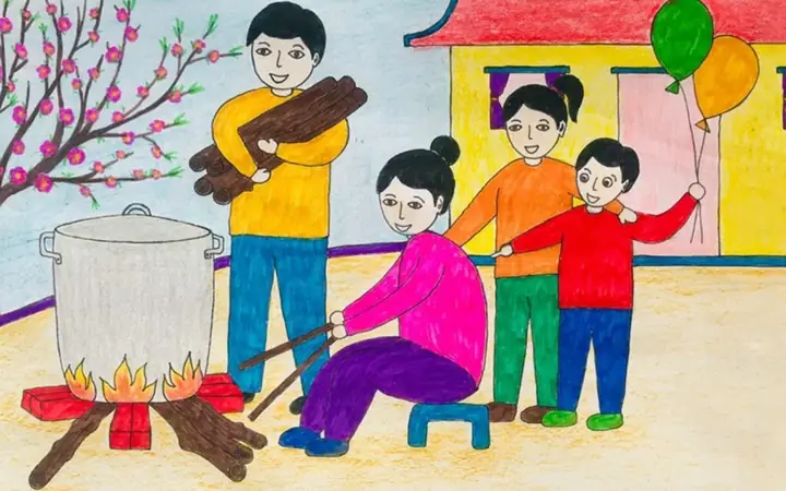 Cách Vẽ Về Ngày Tết Cách Vẽ Về Ngày Tết