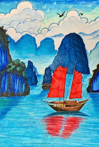 Cách Vẽ Vịnh Hạ Long