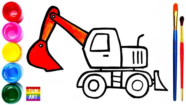 Cách Vẽ Xe Múc Cách Vẽ Xe Múc