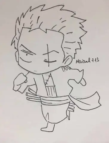 Cách Vẽ Zoro Chibi