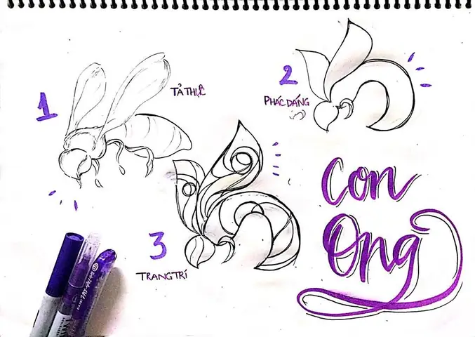 Vẽ Con Ong Cách Điệu