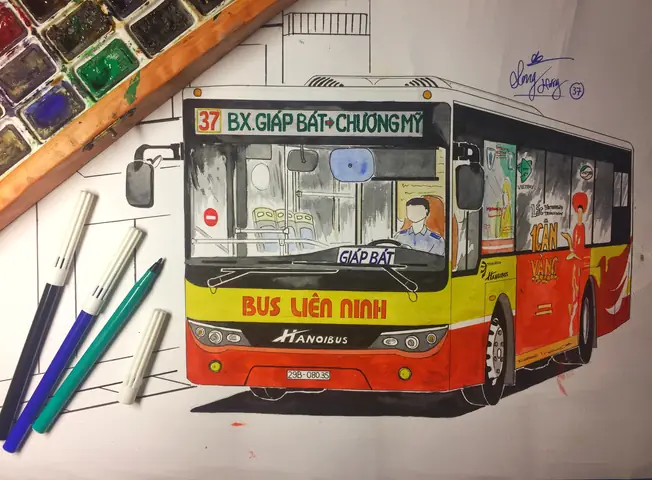 Các Cách Vẽ Xe Buýt