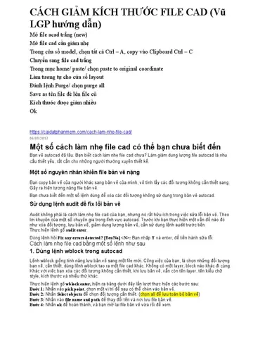 Cách Làm Nhẹ Bản Vẽ Cad
