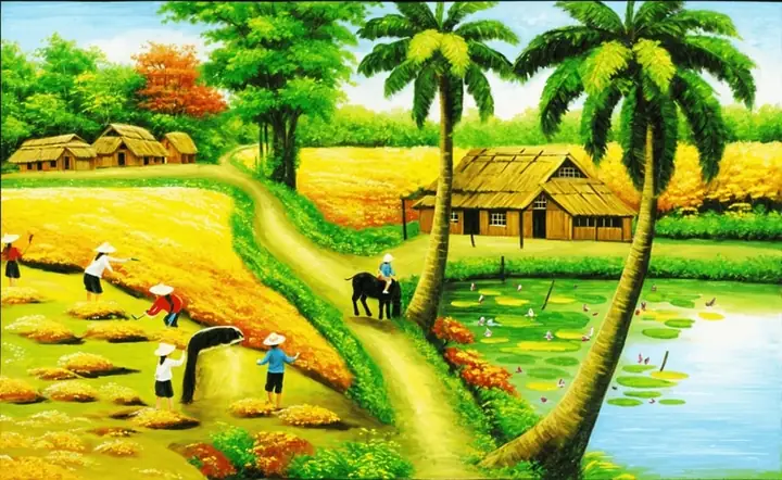 Cách Vẽ Cảnh Đồng Quê