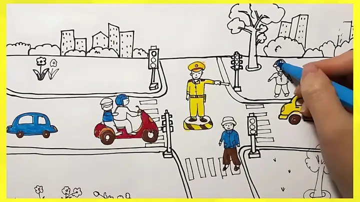 Cách Vẽ Cảnh Sát Giao Thông