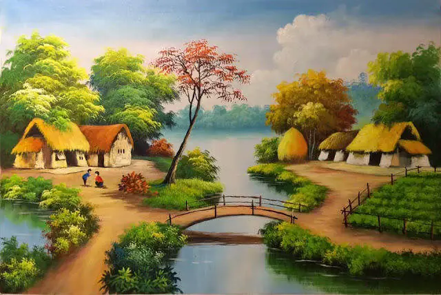Cách Vẽ Cây Cầu Tre