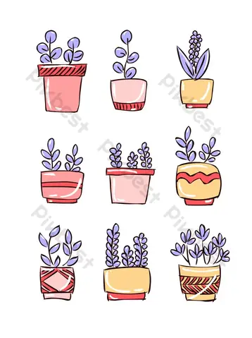 Cách Vẽ Chậu Cây Cute