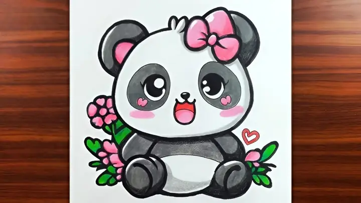 Cách Vẽ Con Gấu Trúc Cute