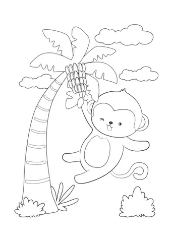 Cách Vẽ Con Khỉ Leo Cây