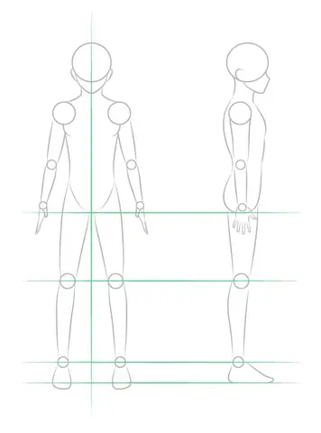 Cách Vẽ Dáng Người Đứng Nghiêng