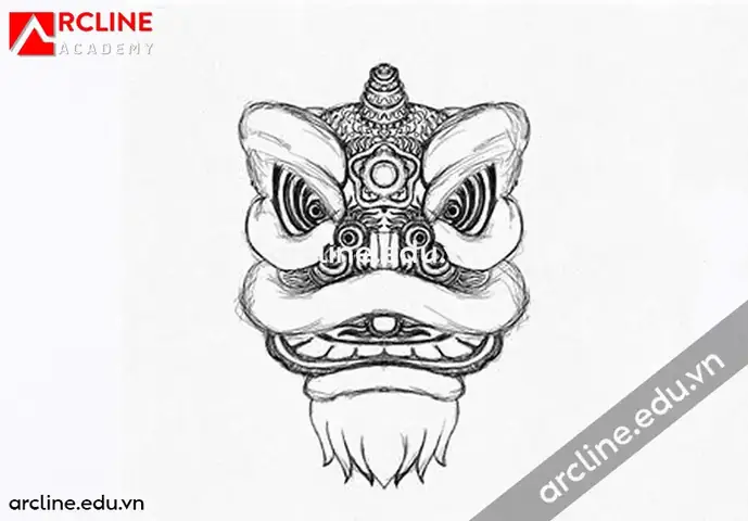 Cách Vẽ Đầu Con Lân